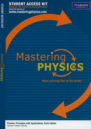 MasteringPhysics without Pearson eText -- Standalone Access Card -- for Physics: Principles with Applications (6th Edition) (Mastering Physics (Access Codes))