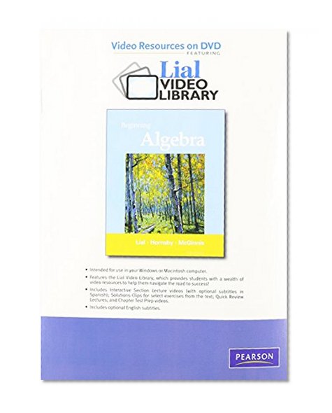 Video Resources on DVD with Chapter Test Prep for Beginning Algebra