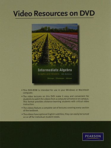 Video Resources on DVD for Intermediate Algebra: Graphs and Models