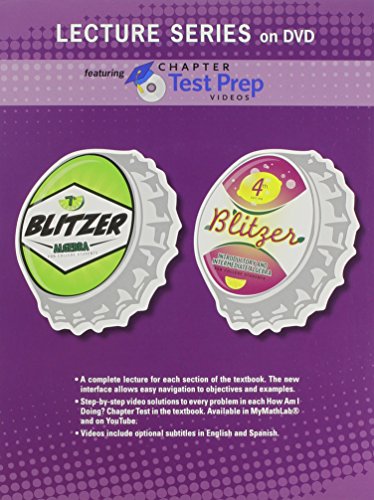 Lecture Series on DVD with Chapter Test Prep Videos for Algebra for College Students, 7e and Introductory & Intermediate Algebra for College Students