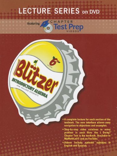 Lecture Series on DVD with Chapter Test Prep Videos for Introductory Algebra for College Students