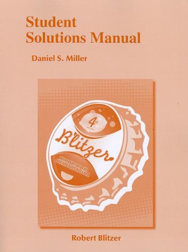 Student Solutions Manual for Introductory & Intermediate Algebra for College Students