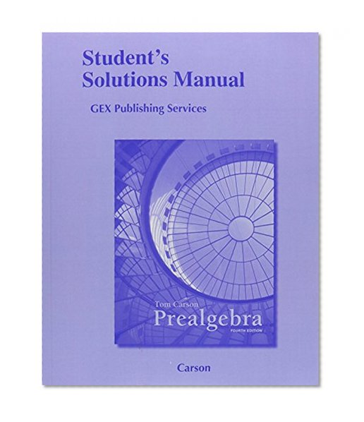 Student Solutions Manual for Prealgebra