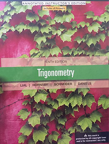 Trigonometry Annotated Instructor's Edition 10th Ed.