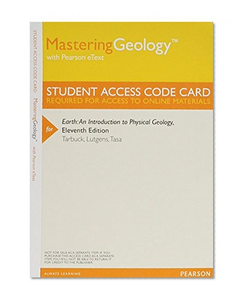 MasteringGeology with Pearson Etext - Valuepack Access Card - For Earth: An Introduction to Physical Geology