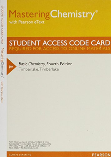 MasteringChemistry with Pearson EText -- ValuePack Access Card -- for Basic Chemistry (ME Component)