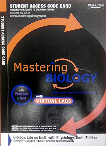 MasteringBiology with Pearson Etext with MasteringBiology Virtual Lab Full Suite -- Valuepack Access Card -- for Biology: Life on Earth with Physiology