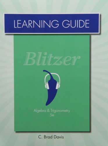 Book Cover Learning Guide for Algebra and Trigonometry