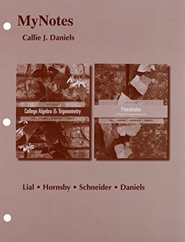 MyNotes for College Algebra and Trigonometry and Precalculus