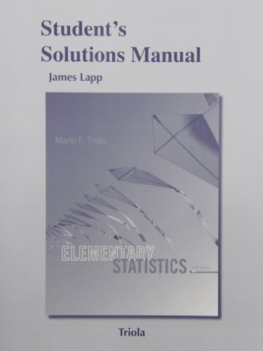 Book Cover Student's Solutions Manual for Elementary Statistics