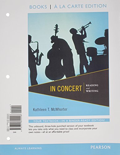 In Concert: Reading and Writing, Books a la Carte Edition