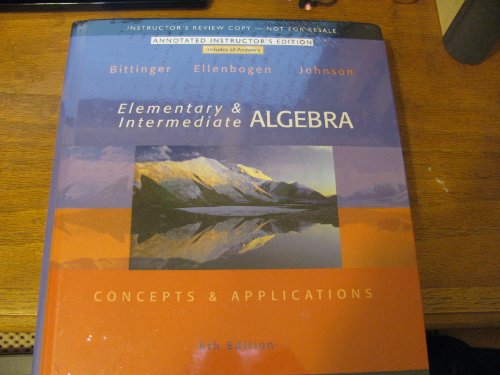 Aie * Elementary & Intermediate Algebra (Concepts & Applications)