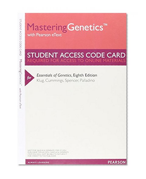 MasteringGenetics with Pearson Etext -- Valuepack Access Card -- for Essentials of Genetics