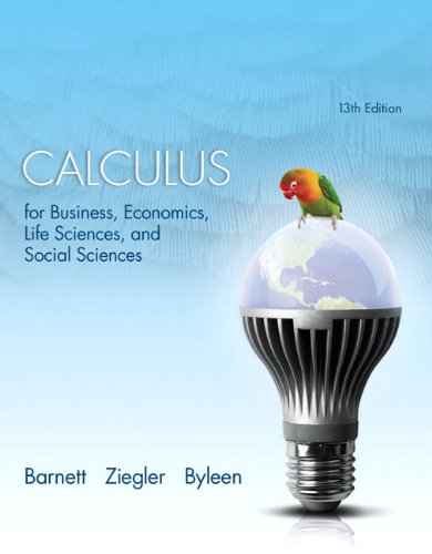 Book Cover Calculus for Business, Economics, Life Sciences, and Social Sciences (13th Edition)