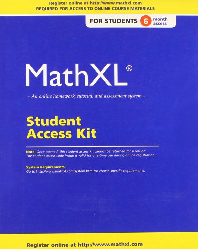 Book Cover MathXL Standalone Access Card (6-month access)