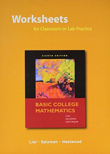 Basic College Mathematics Worksheets for Classroom or Lab Practice + Mymathlab Access Card Package
