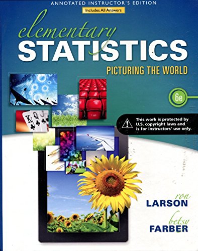 Elementary Statistics Picturing the World 6ed AIE