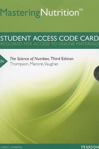 MasteringNutrition plus MyDietAnalysis -- Standalone Access Card -- for The Science of Nutrition (MasteringNutrition (Access Codes))