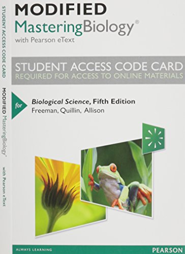 Modified MasteringBiology with Pearson eText -- Standalone Access Card -- for Biological Science (5th Edition)