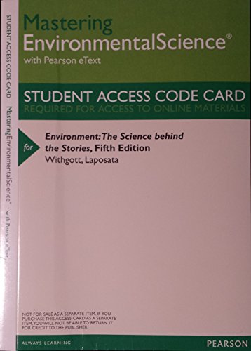 MasteringEnvironmentalScience with Pearson Etext -- Valuepack Access Card -- for Environment: The Science Behind the Stories
