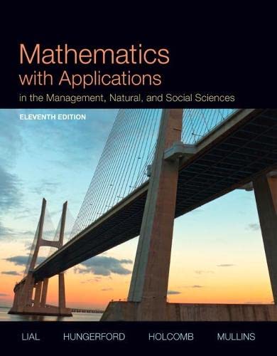Book Cover Mathematics with Applications In the Management, Natural and Social Sciences
