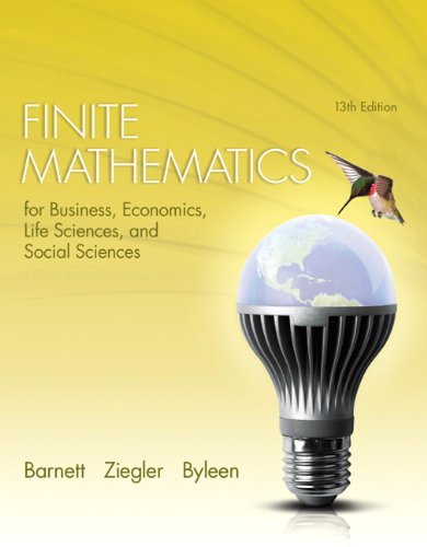 Book Cover Finite Mathematics for Business, Economics, Life Sciences, and Social Sciences (13th Edition)