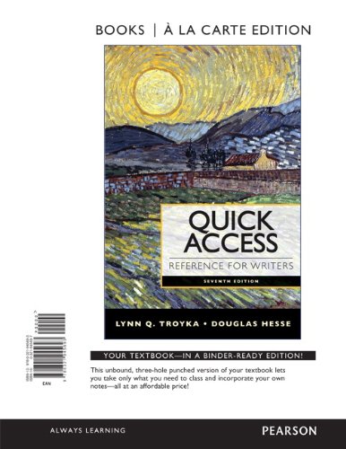 Quick Access Reference for Writers, Books a la Carte Edition (7th Edition)