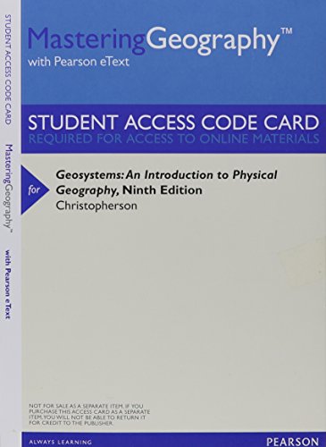 MasteringGeography with Pearson eText -- Valuepack Access Card -- For Geosystems: An Introduction to Physical Geography