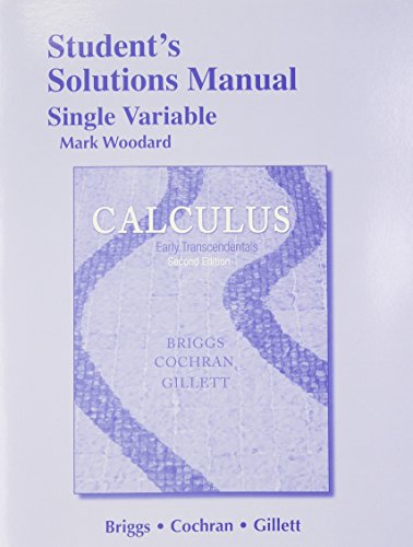 Book Cover Student Solutions Manual, Single Variable for Calculus: Early Transcendentals
