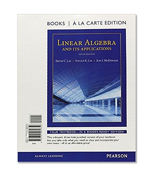 Book Cover Linear Algebra and Its Applications, Books a la Carte Edition (5th Edition)
