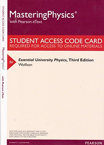 MasteringPhysics with Pearson eText -- Valuepack Access Card -- For Essential University Physics