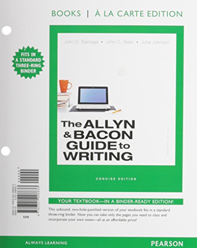 The Allyn & Bacon Guide to Writing, Concise Edition, Books a la Carte Edition (7th Edition)