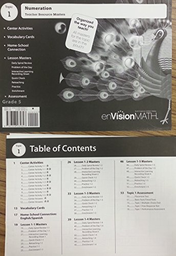 EnVision Math, Grade 5, Teacher Resource Masters, Topic 1 Numeration (Scott Foresman en Vision Math)