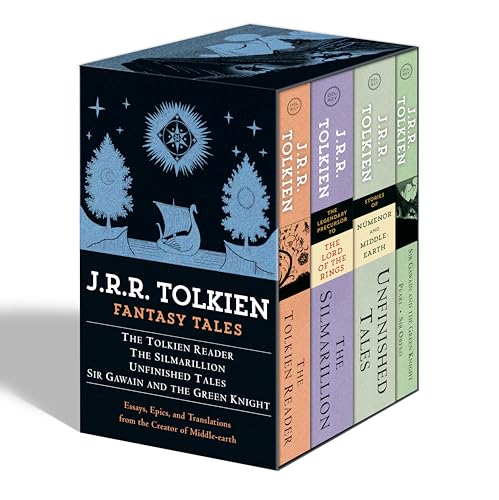 Book Cover Tolkien Fantasy Tales Box Set (The Tolkien Reader/The Silmarillion/Unfinished Tales/Sir Gawain and the Green Knight)