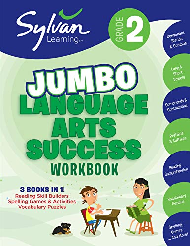 Book Cover 2nd Grade Jumbo Language Arts Success Workbook: 3 Books In 1--Reading Skill Builders, Spelling Games and Activities, Vocabulary Puzzles; Activities, ... Ahead (Sylvan Language Arts Jumbo Workbooks)