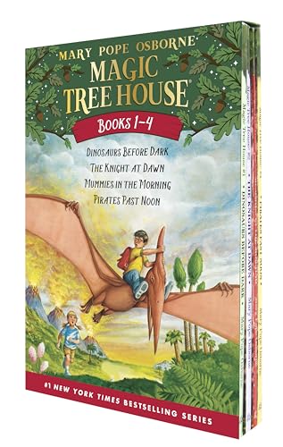 Book Cover Magic Tree House Boxed Set, Books 1-4: Dinosaurs Before Dark, The Knight at Dawn, Mummies in the Morning, and Pirates Past Noon