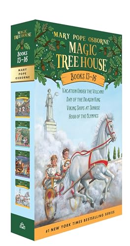 Book Cover Magic Tree House Boxed Set, Books 13-16: Vacation Under the Volcano, Day of the Dragon King, Viking Ships at Sunrise, and Hour of the Olympics