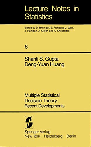 Multiple Statistical Decision Theory: Recent Developments (Lecture Notes in Statistics 6)
