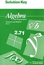 Book Cover Solution Key for Algebra and Trigonometry: Structure and Method: Book 2 (McDougal Littell Structure & Method)