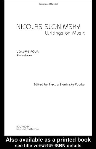 Slonimskyana V4 (Nicolas Slonimsky: Writings on Music)
