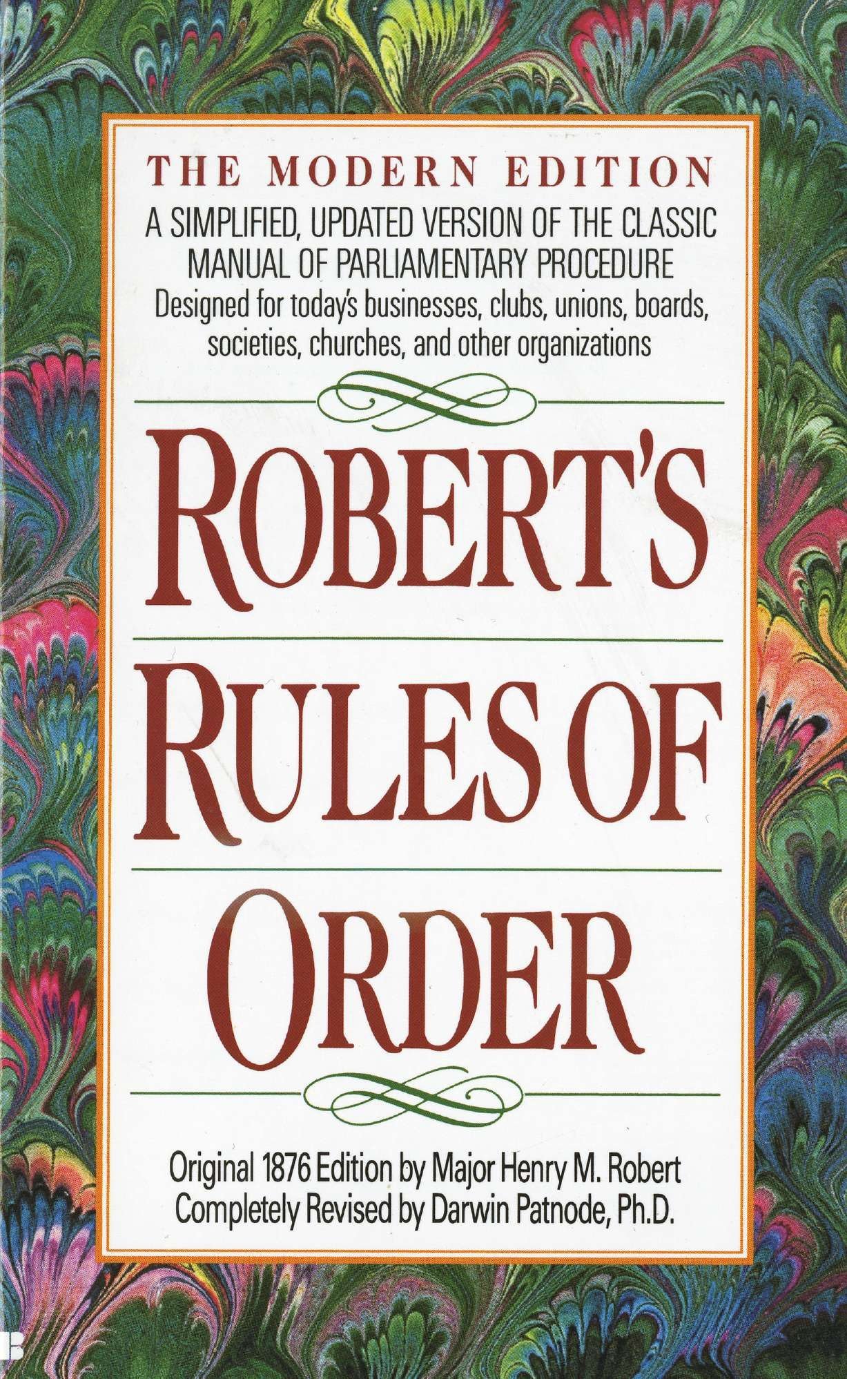 Book Cover Robert's Rules of Order: A Simplified, Updated Version of the Classic Manual of Parliamentary Procedure