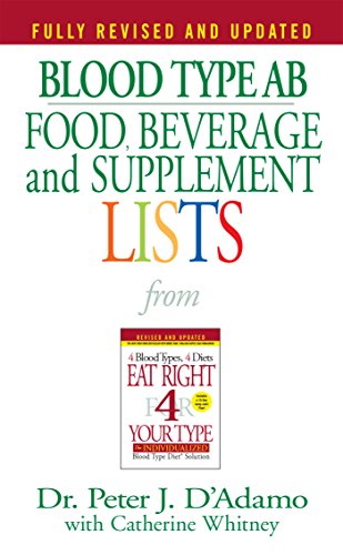 Book Cover Blood Type AB Food, Beverage and Supplement Lists (Eat Right 4 Your Type)