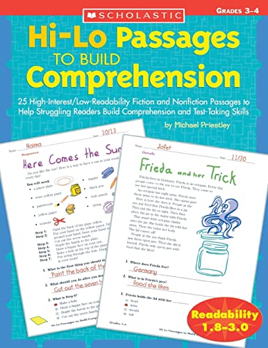 Book Cover Hi-Lo Passages To Build Reading Comprehension Skills: Grades 3-4 (Hi-Lo Passages To Build Comprehension)