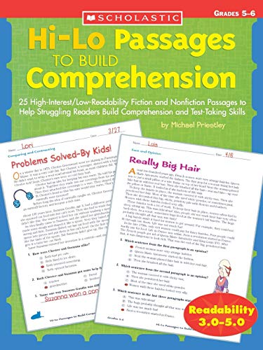 Book Cover Hi/lo Passages To Build Reading Comprehension Grades 5-6: 25 High-Interest/Low Readability Fiction and Nonfiction Passages to Help Struggling Readers Build Comprehension and Test-Taking Skills