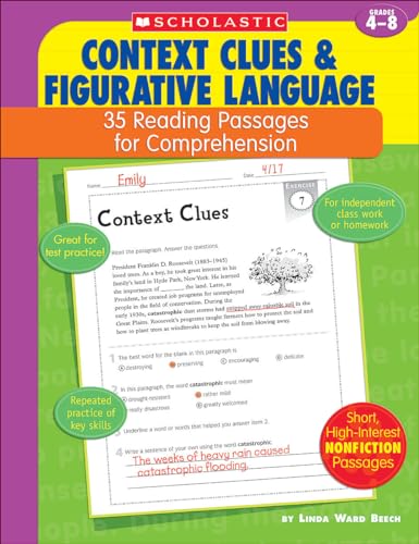 Book Cover Context Clues & Figurative Language: 35 Reading Passages for Comprehension