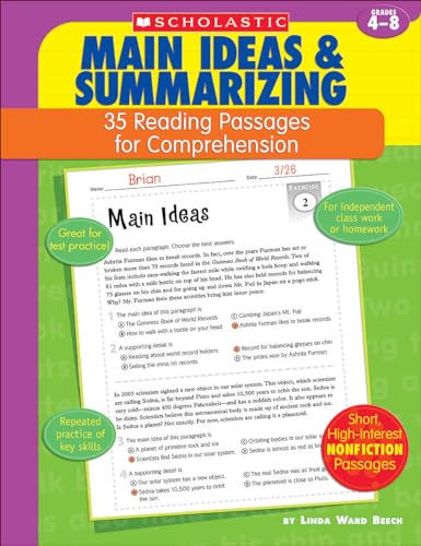Book Cover 35 Reading Passages for Comprehension: Main Ideas & Summarizing