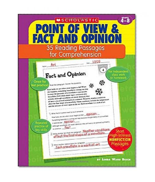 Book Cover Point of View & Fact and Opinion: 35 Reading Passages for Comprehension