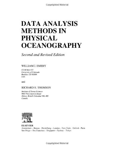 Data Analysis Methods in Physical Oceanography