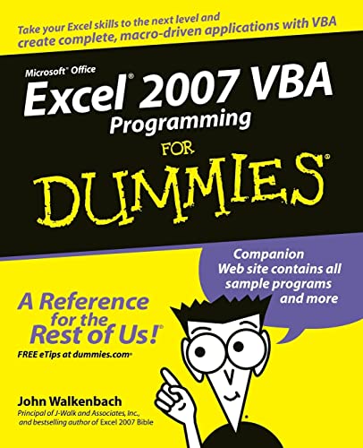 Book Cover Excel 2007 VBA Programming For Dummies