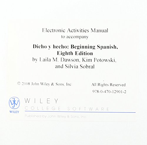 Dicho y hecho, Quia eAM: Beginning Spanish (Spanish Edition)